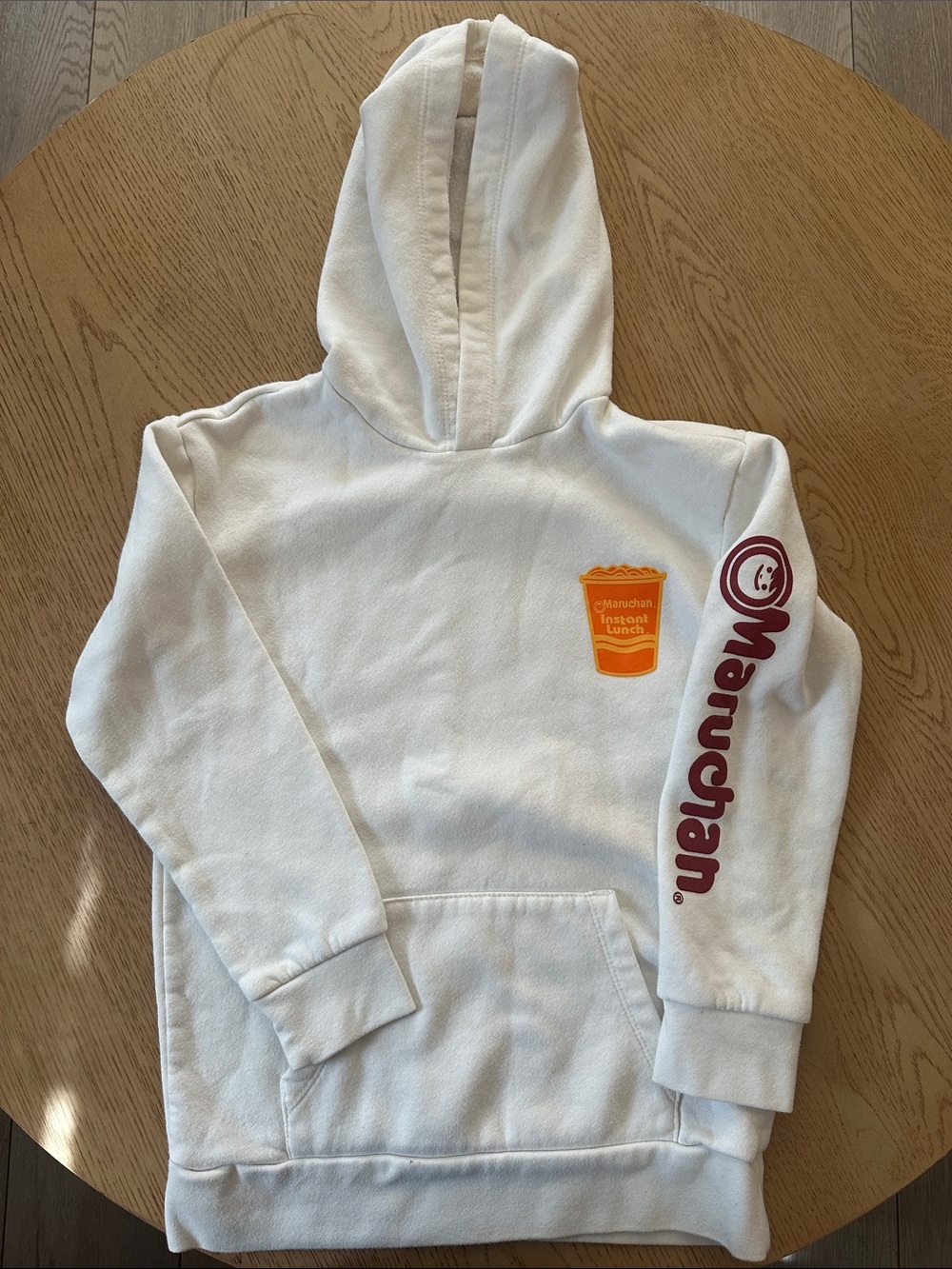 Maruchan White Hoodie with Ramen Cup Graphic M8